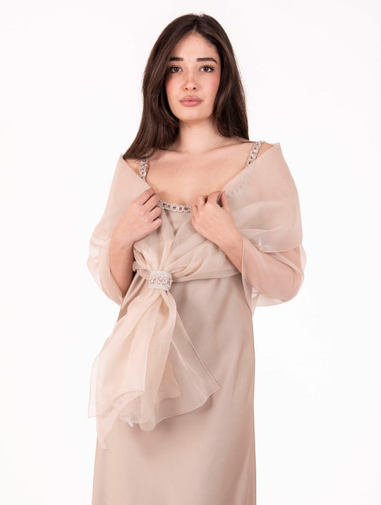 Stola D. Exterior in Pura Seta Conchiglia