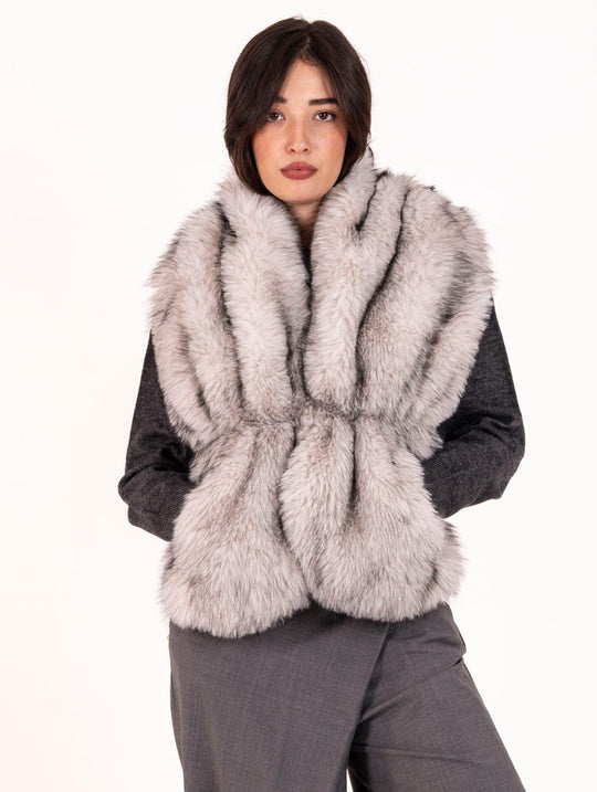 Stola Eco Pelliccia Leon e Loulou Bianca