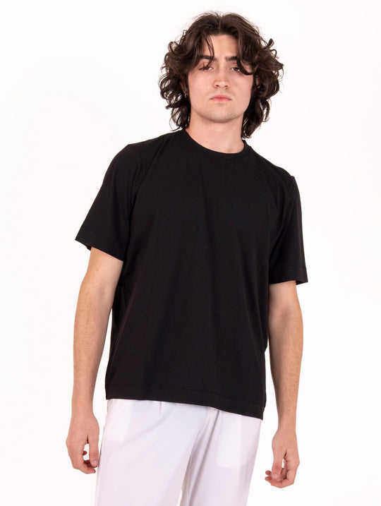 T-Shirt Alpha Studio in Cotone Ice Nera