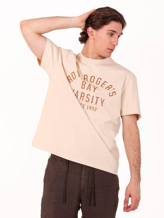 T-Shirt Bay Varsity Roy Roger's in Cotone Avorio