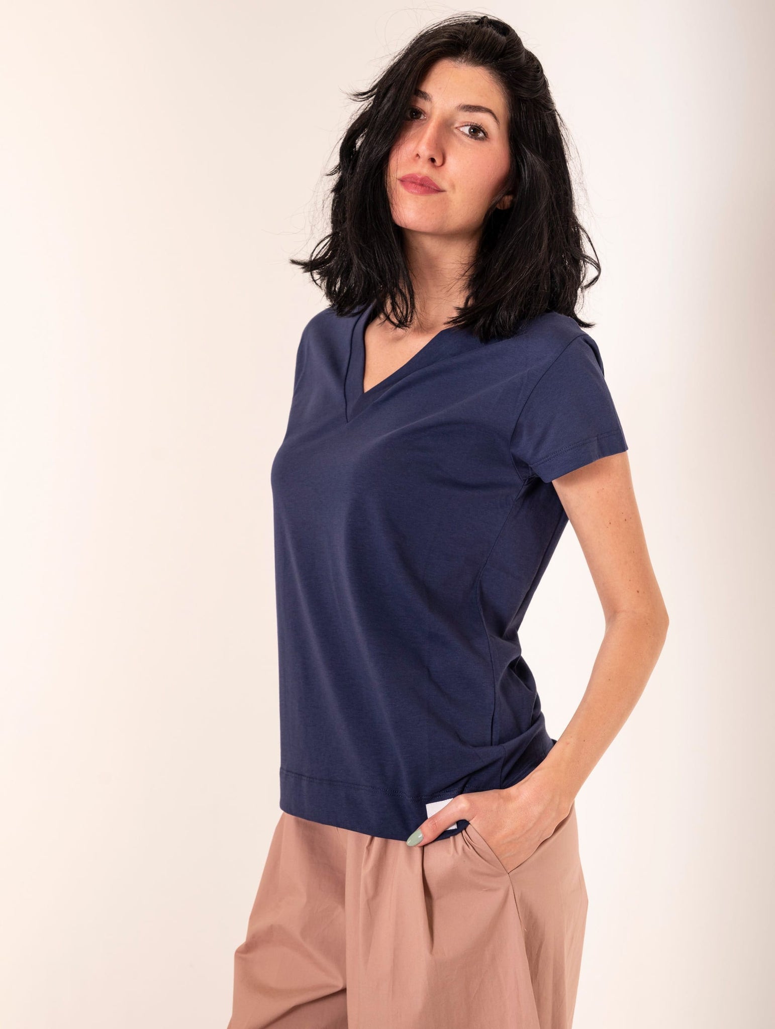 T-shirt Daniele Fiesoli in Cotone Blu