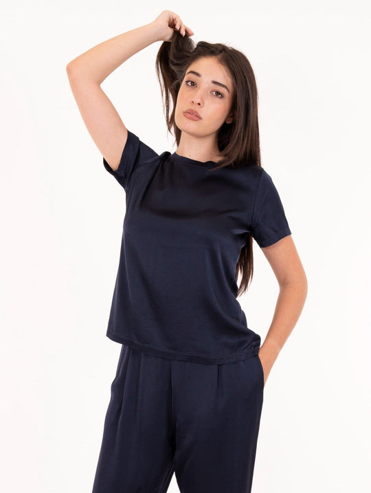 Daniele Fiesoli T-shirt in Stretch Viscose Blue