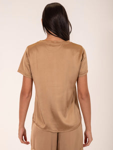 T-Shirt Daniele Fiesoli in Viscosa Stretch Cammello