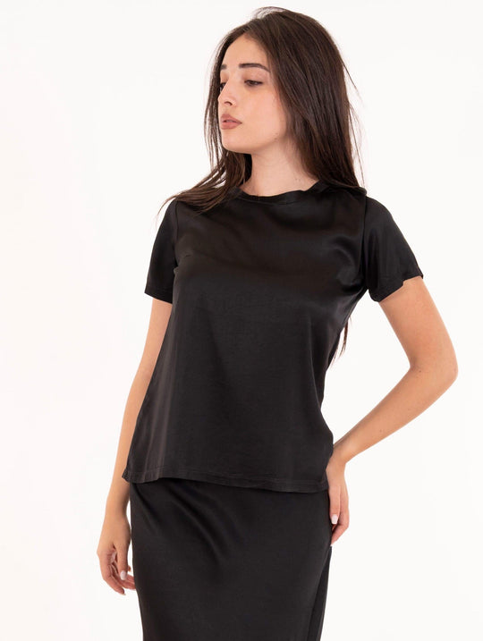 T-shirt Daniele Fiesoli in Stretch Viscose Black
