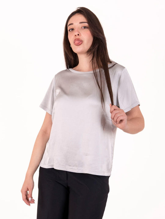 T-shirt Daniele Fiesoli in Viscosa Stretch Perla