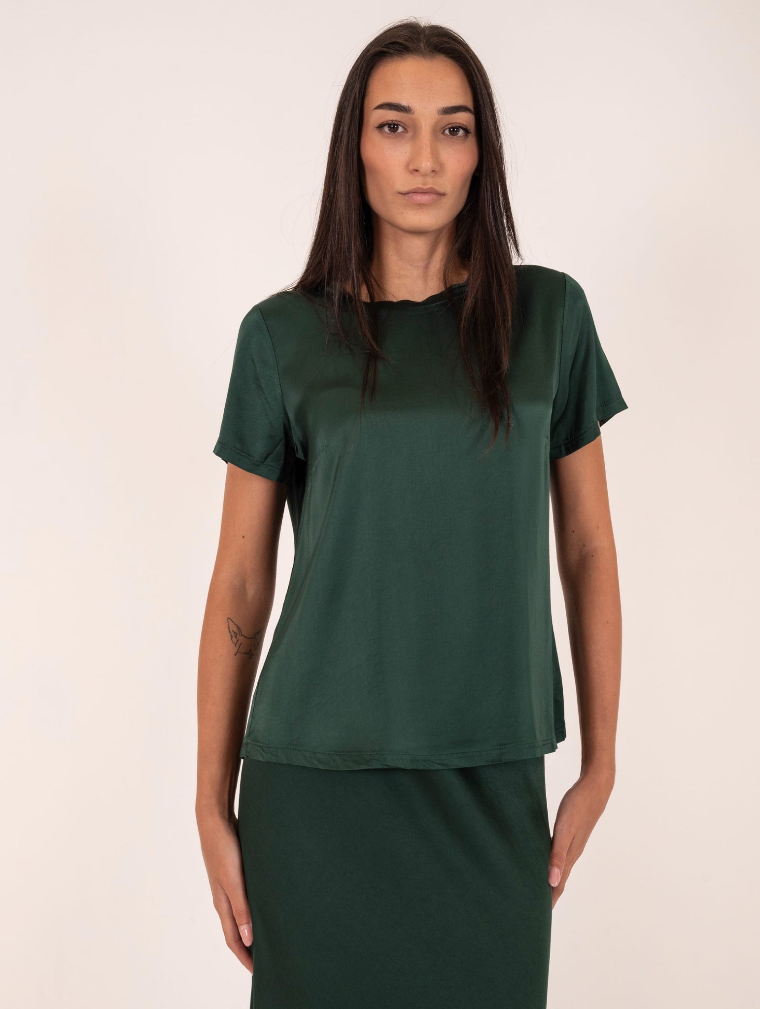 T-Shirt Daniele Fiesoli in Viscosa Stretch Verde