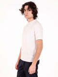 T-Shirt Devore Ice Crepe in Cotone e Seta Bianco