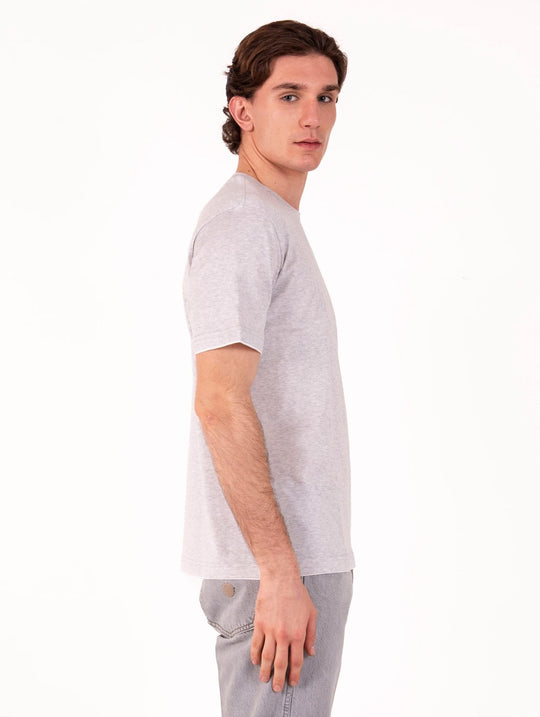 T-Shirt Eleventy Milano Platinum in Cotone Giza Grigia e Bianca