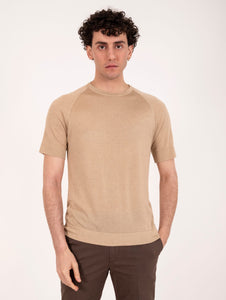 T-Shirt H953 in Tencel e Cashmere Beige