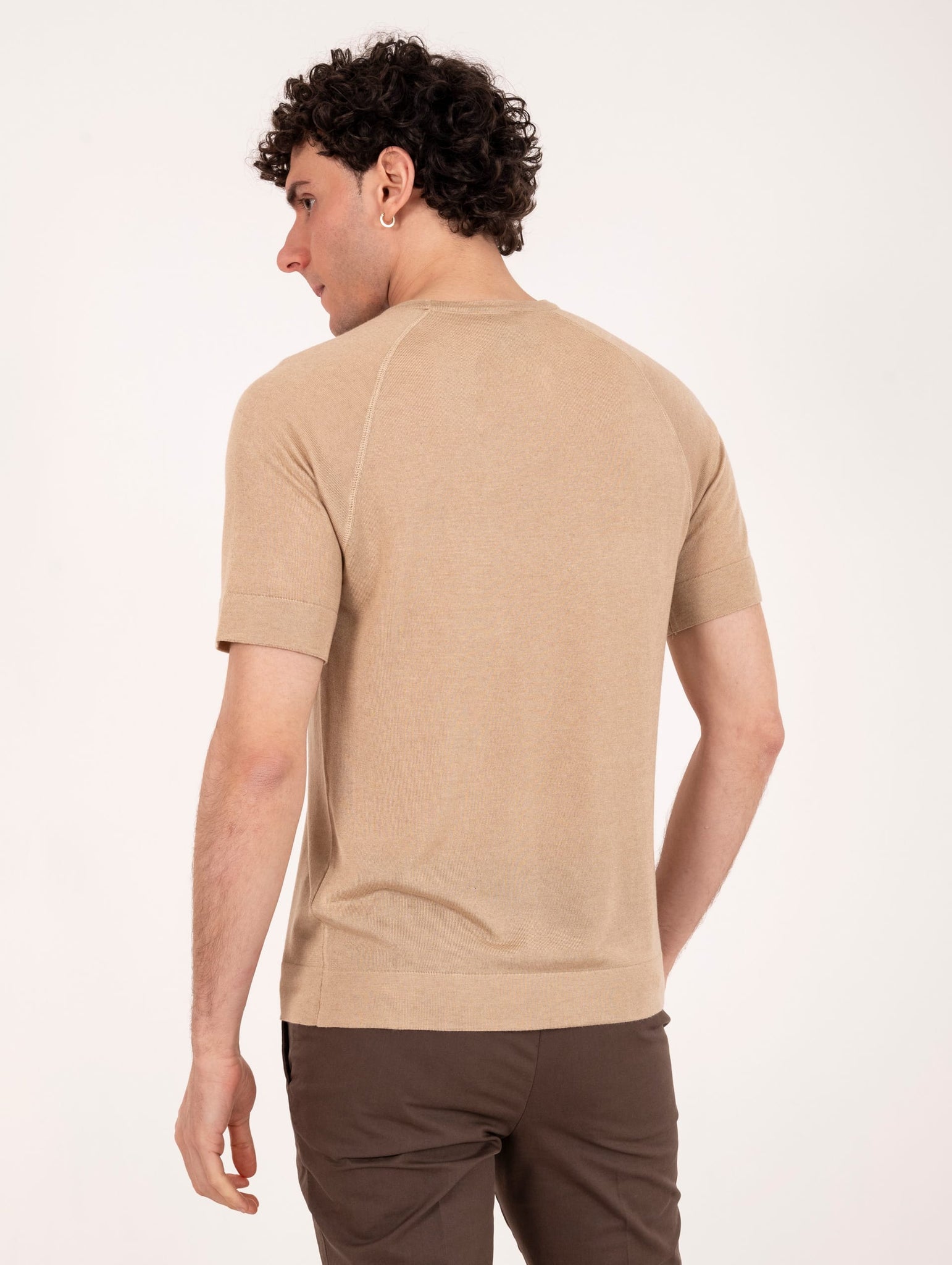 T-Shirt H953 in Tencel e Cashmere Beige