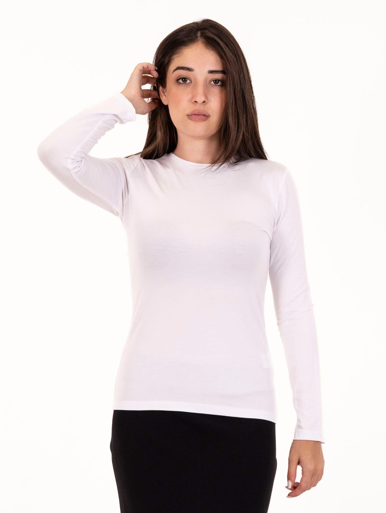 T-shirt M/L Alpha Studio in Jersey Stretch Bianco