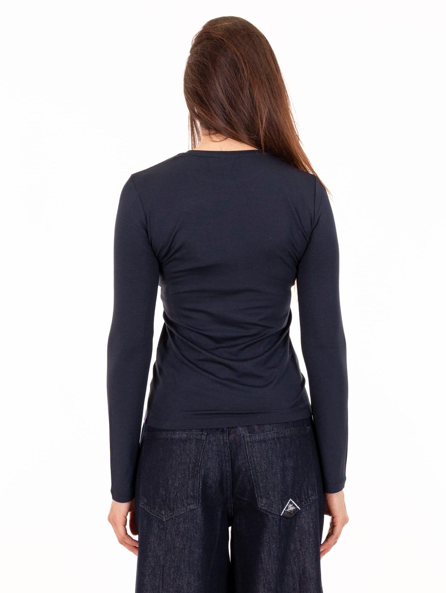 T-shirt M/L Alpha Studio in Jersey Stretch Blu Notte