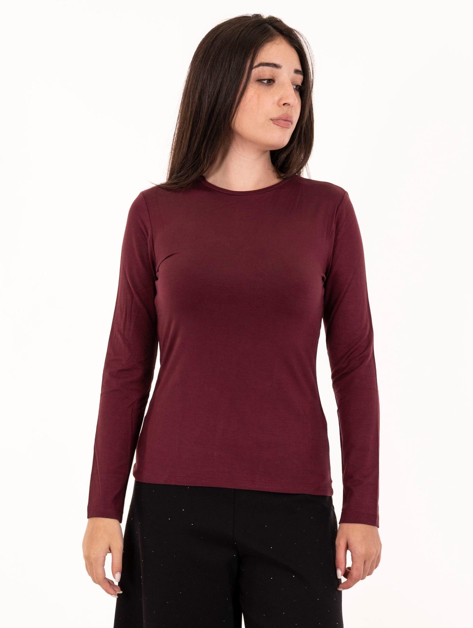 T-shirt M/L Alpha Studio in Jersey Stretch Ciliegia