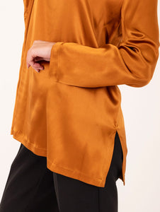 T-Shirt Maliparmi in Seta Stretch Arancio