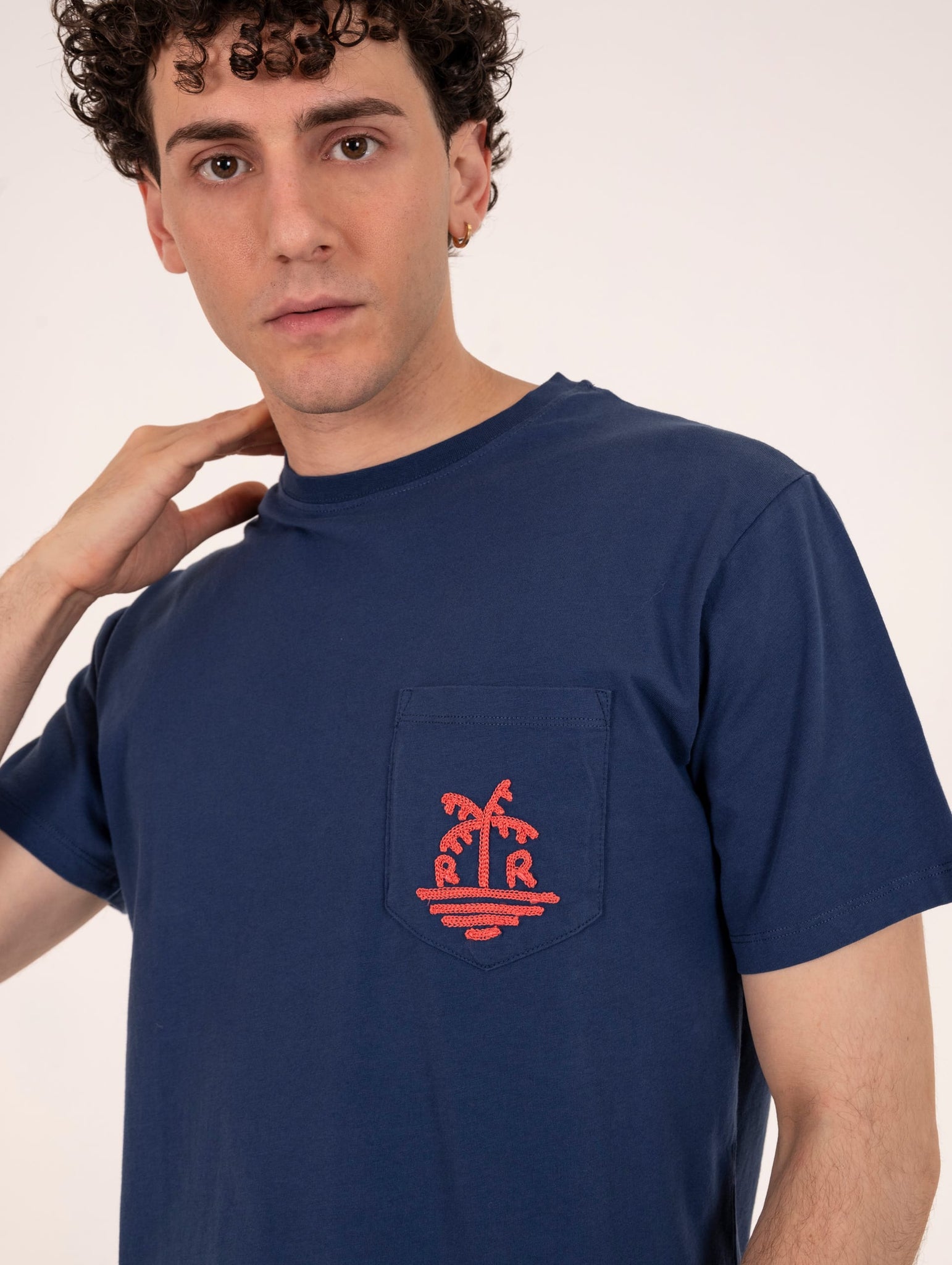 T-shirt Palm Roy Roger's in Cotone Blu