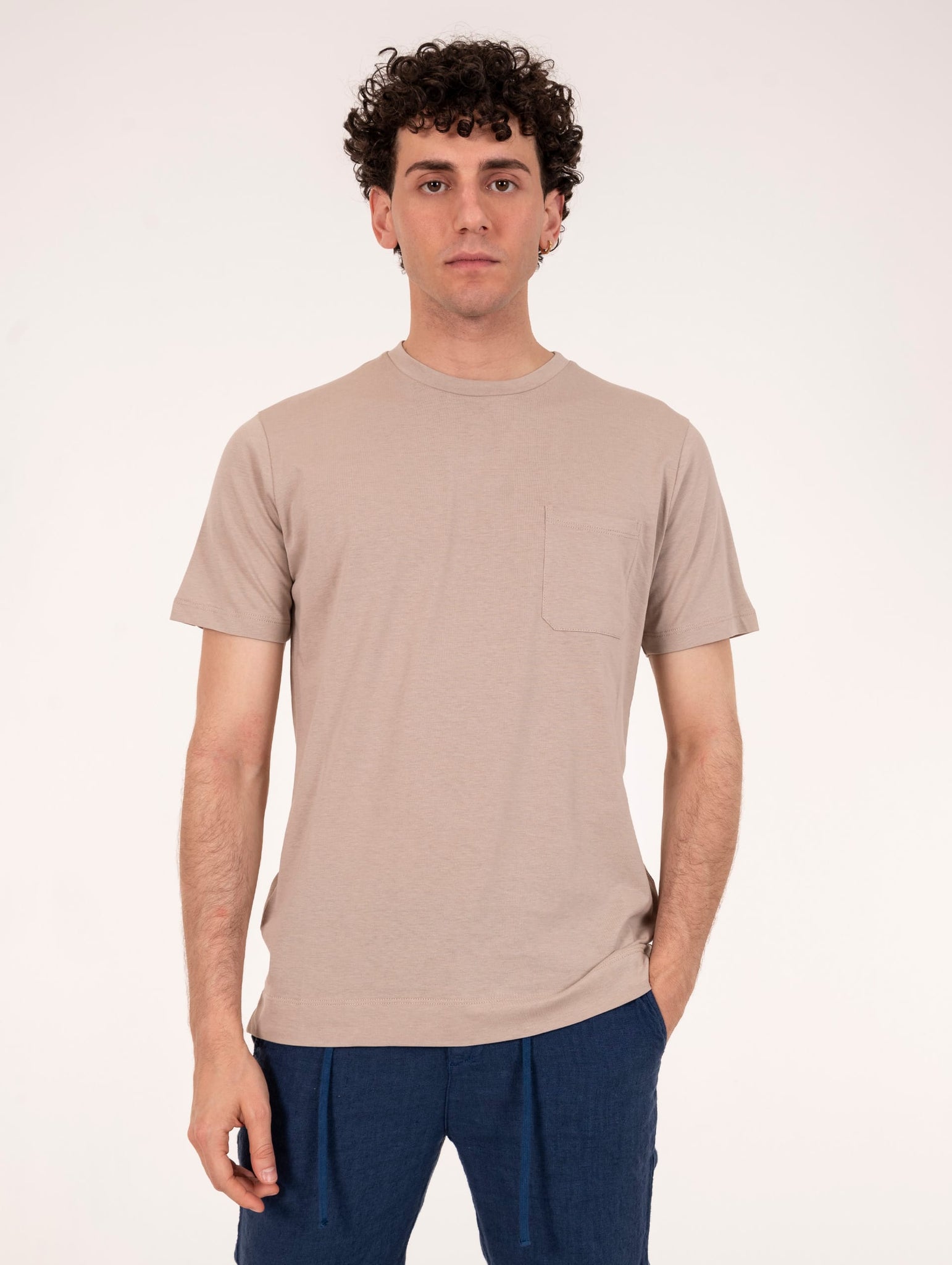 T-shirt Taschino Four Stroke in Cotone Beige