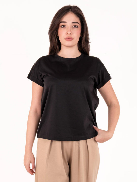 T-shirt White Wise in Cotone e Modal Nera