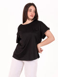T-Shirt White Wise aus Baumwolle und Modal Schwarz