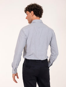 Tecno Camicia Orian Antibatterica Fantasia Bianca e Blu