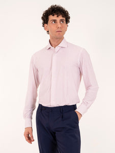 Tecno Camicia Orian Antibatterica Rigata Bianca e Rosa