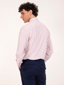 Tecno Camicia Orian Antibatterica Rigata Bianca e Rosa