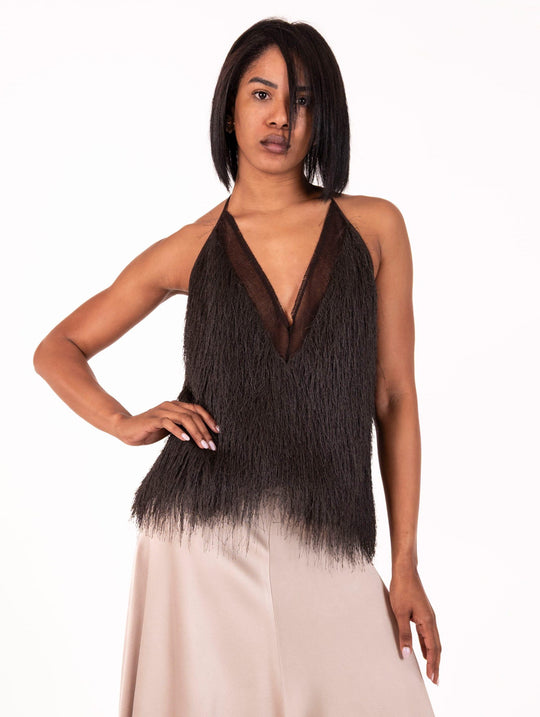 Top Alysi in Fil Coupè Nero