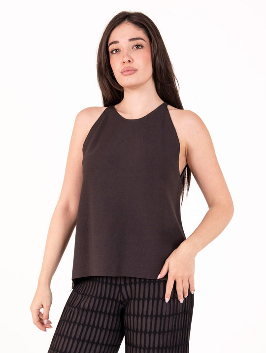 Top Liviana Conti aus Strick Schokolade