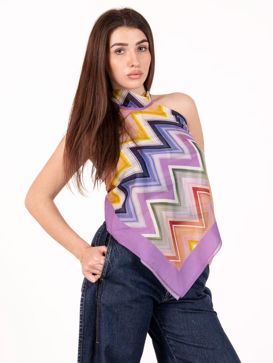 Top Missoni in Cotone Chevron Maxi Multicolor