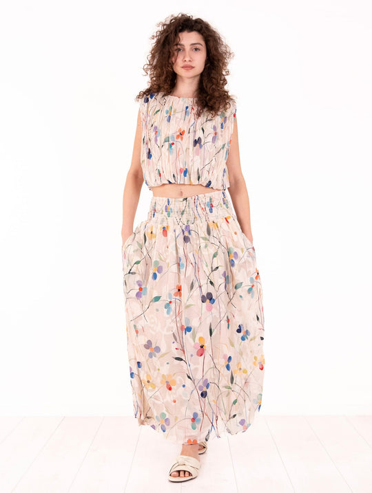 Top Traffic People in Viscosa Flowers Blu e Bianco
