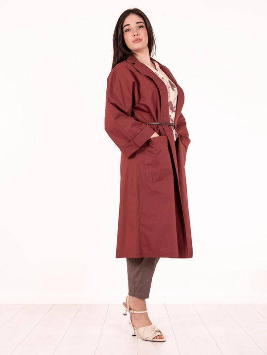 Trench Alessia Santi aus Baumwolle Coccio