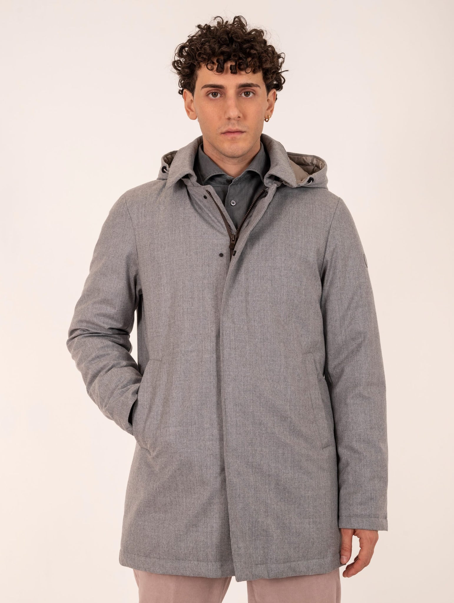 Trench Arka People Of Shibuya in Lana Vitale Barberis Canonico Grigio