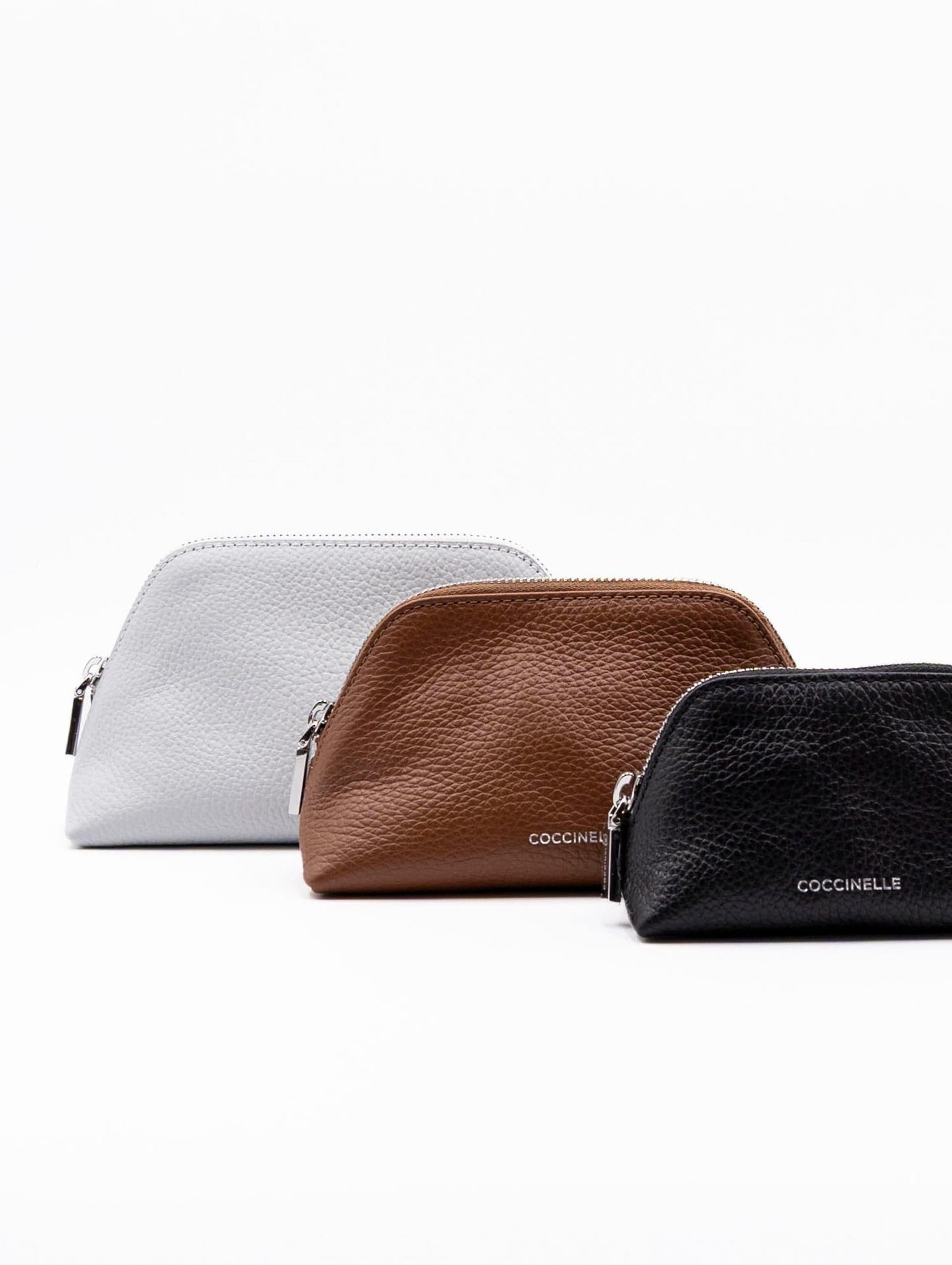 Tris Pochette Coccinelle in Pelle Martellata Cielo Multicolor