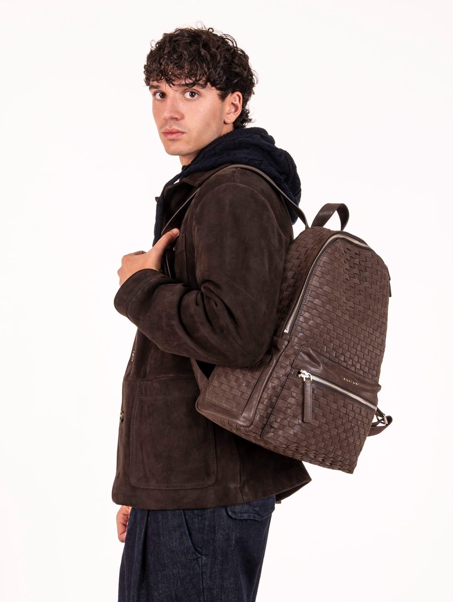 Zaino Laio Chevrette Orciani in Pelle Testa di Moro