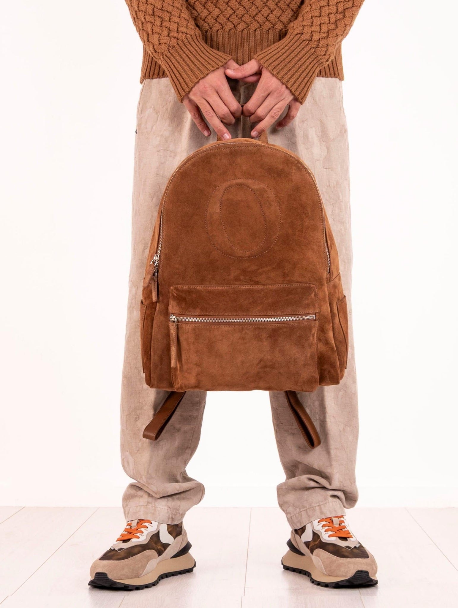 Zaino Laio Peach Orciani in Suede Cognac
