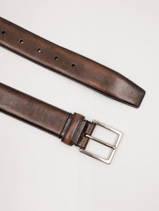 Cintura Four Stroke in Pelle Vintage Marrone