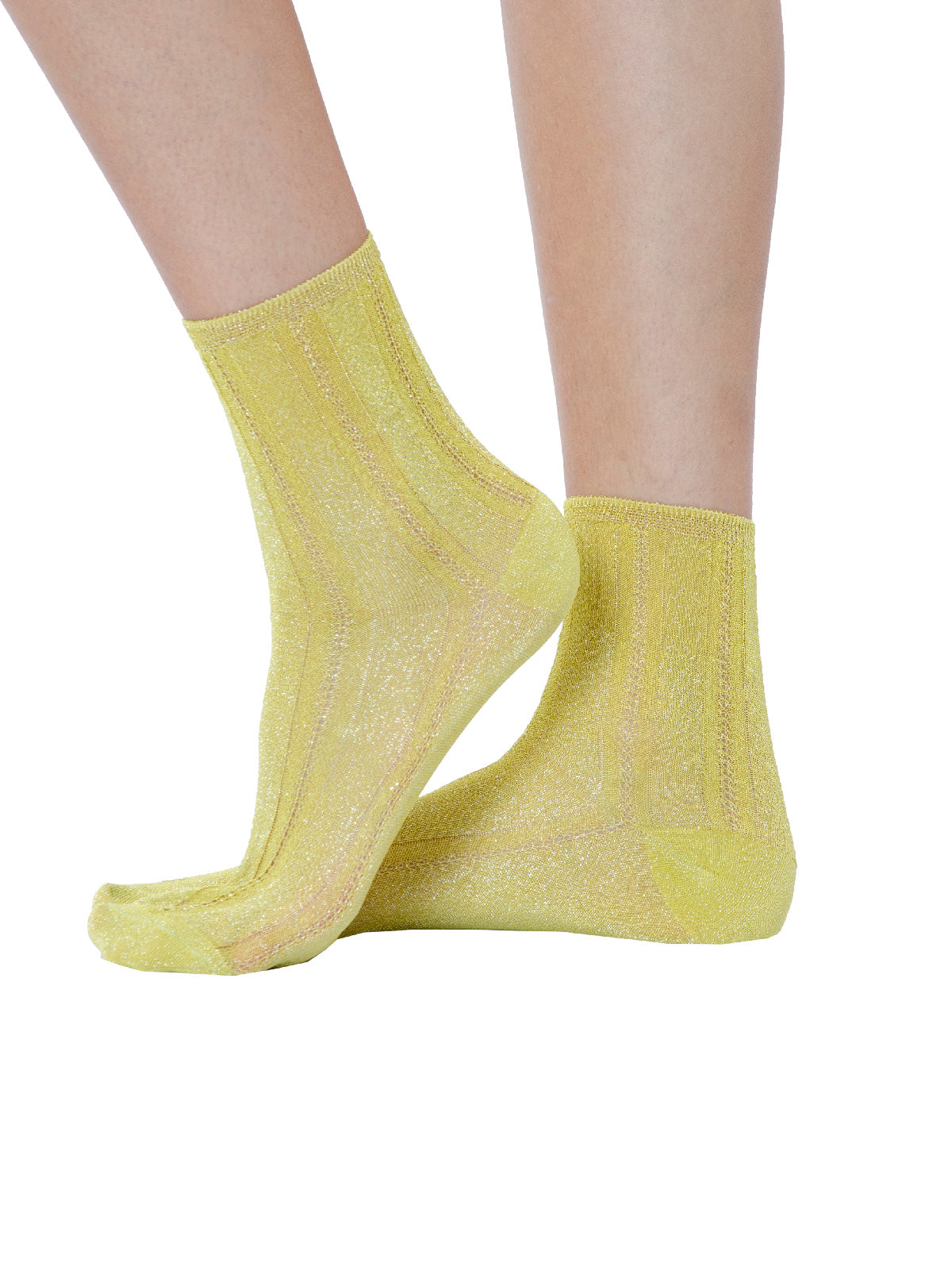 High Milano Short Socks in Cotton and Cedar Lurex