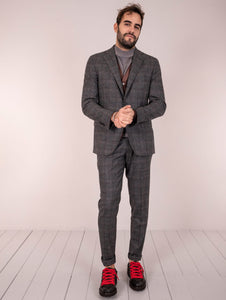 Four Stroke Virgin Wool Single Breasted Tailored Suit Prince of Wales
