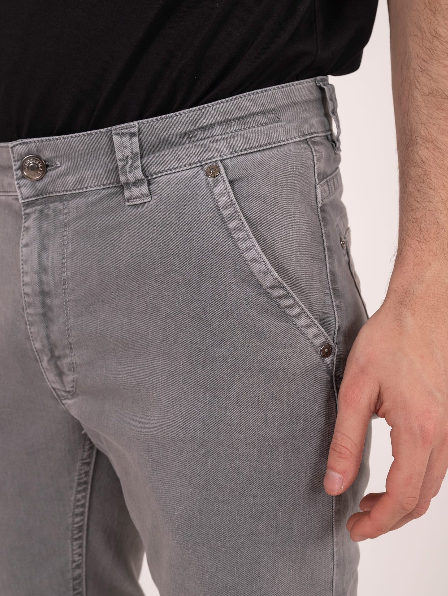 Pantalone Barmas in Cotone Stretch Grigio