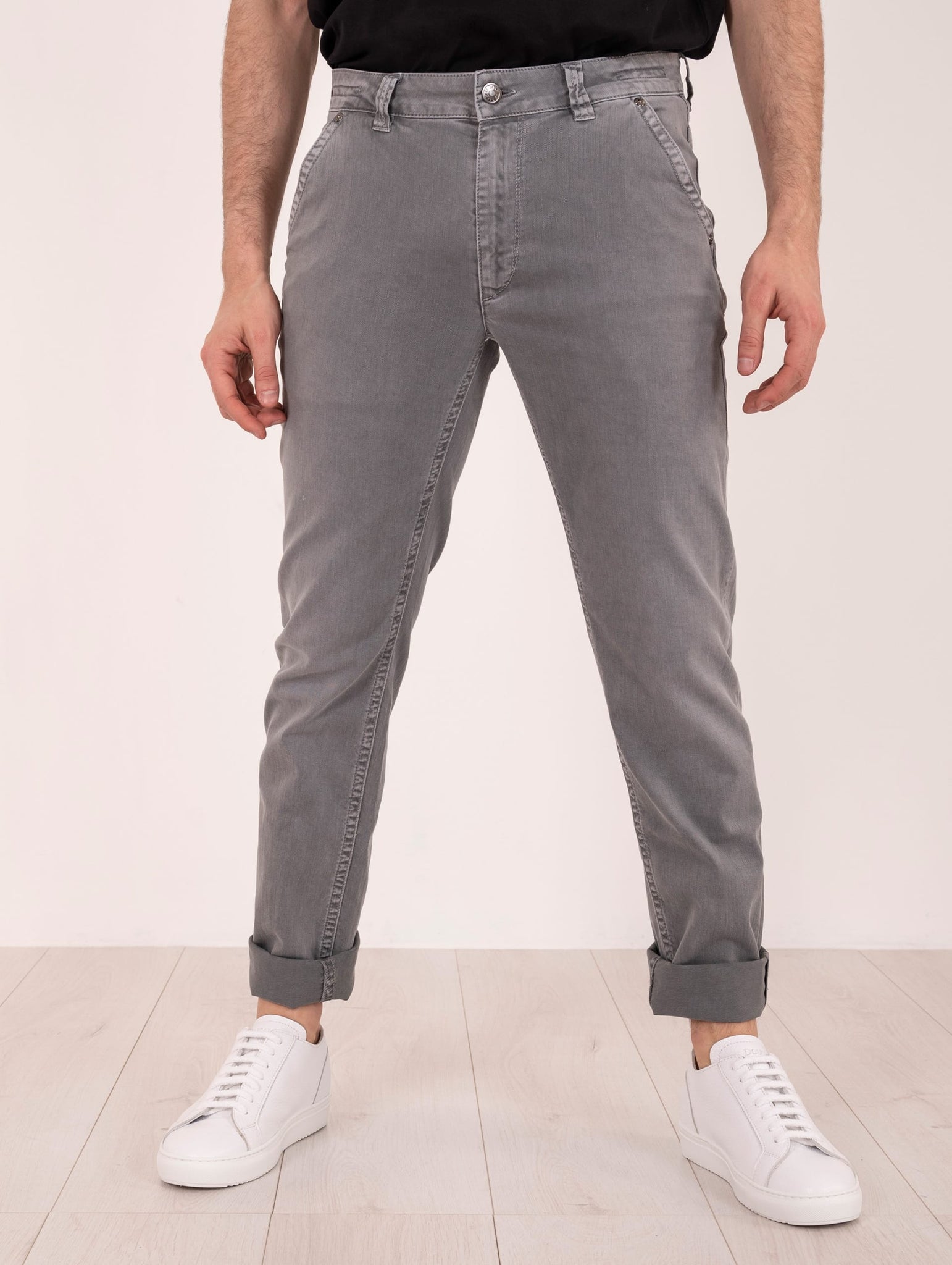 Pantalone Barmas in Cotone Stretch Grigio