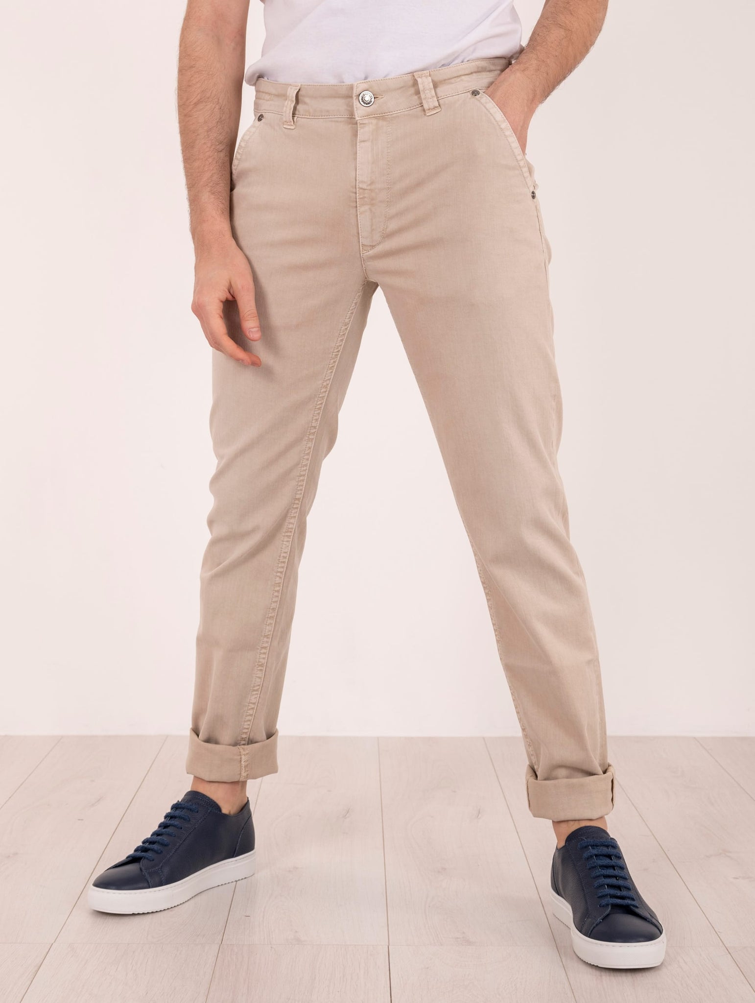 Pantalone Barmas in Cotone Stretch Cachi