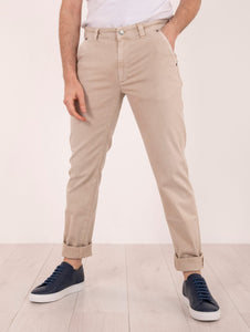 Pantalone Barmas in Cotone Stretch Cachi