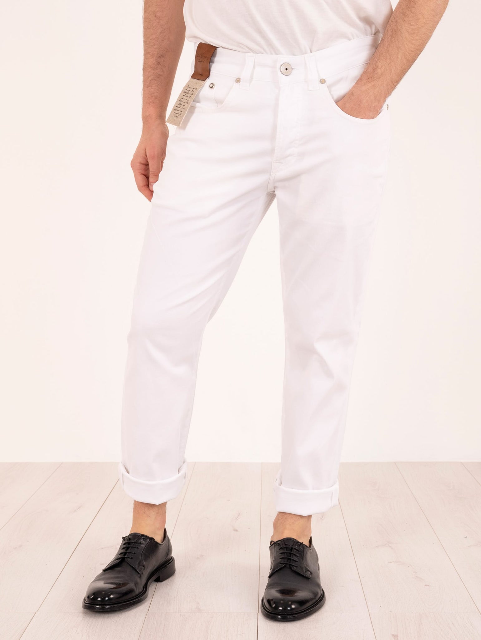 Pantalone Devore in Cotone Cannetè Bianco