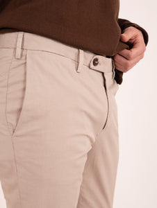 Pantalone Devore James in Cotone Doppio Sabbia