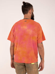 T-Shirt Sundek in Cotone Tie-Dye Arancio