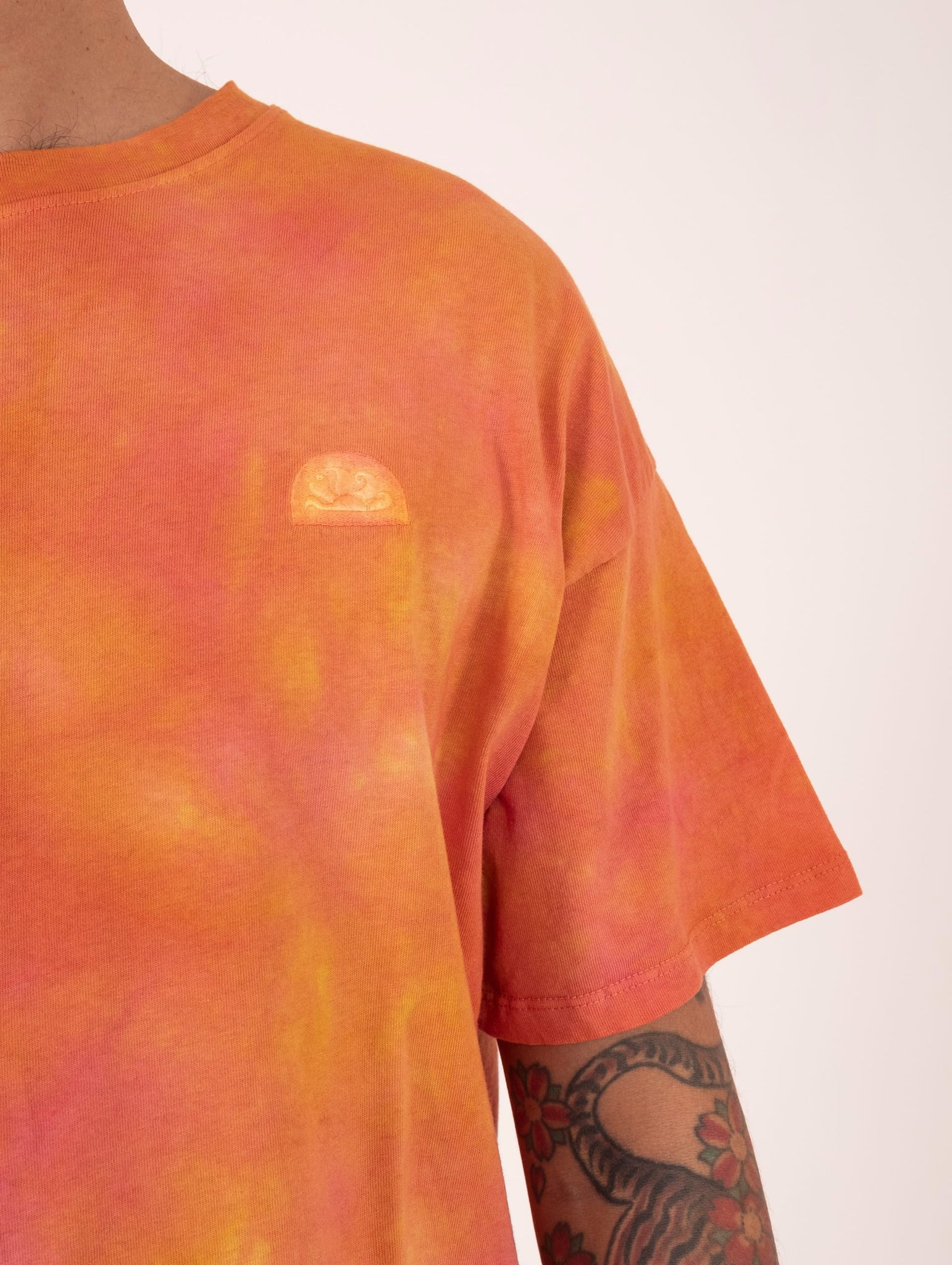 T-Shirt Sundek in Cotone Tie-Dye Arancio