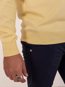 Maglia Girocollo Zanieri in Cotone Giallo