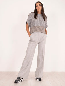 Maglia Crop Boxy Antonelli Firenze Baby Alpaca, Viscosa e Lana Grigia