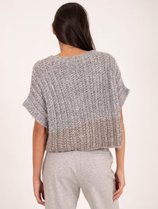 Maglia Crop Boxy Antonelli Firenze Baby Alpaca, Viscosa e Lana Grigia