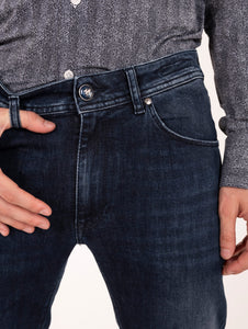 Jeans Barmas in Cotone Stretch Denim Scuro