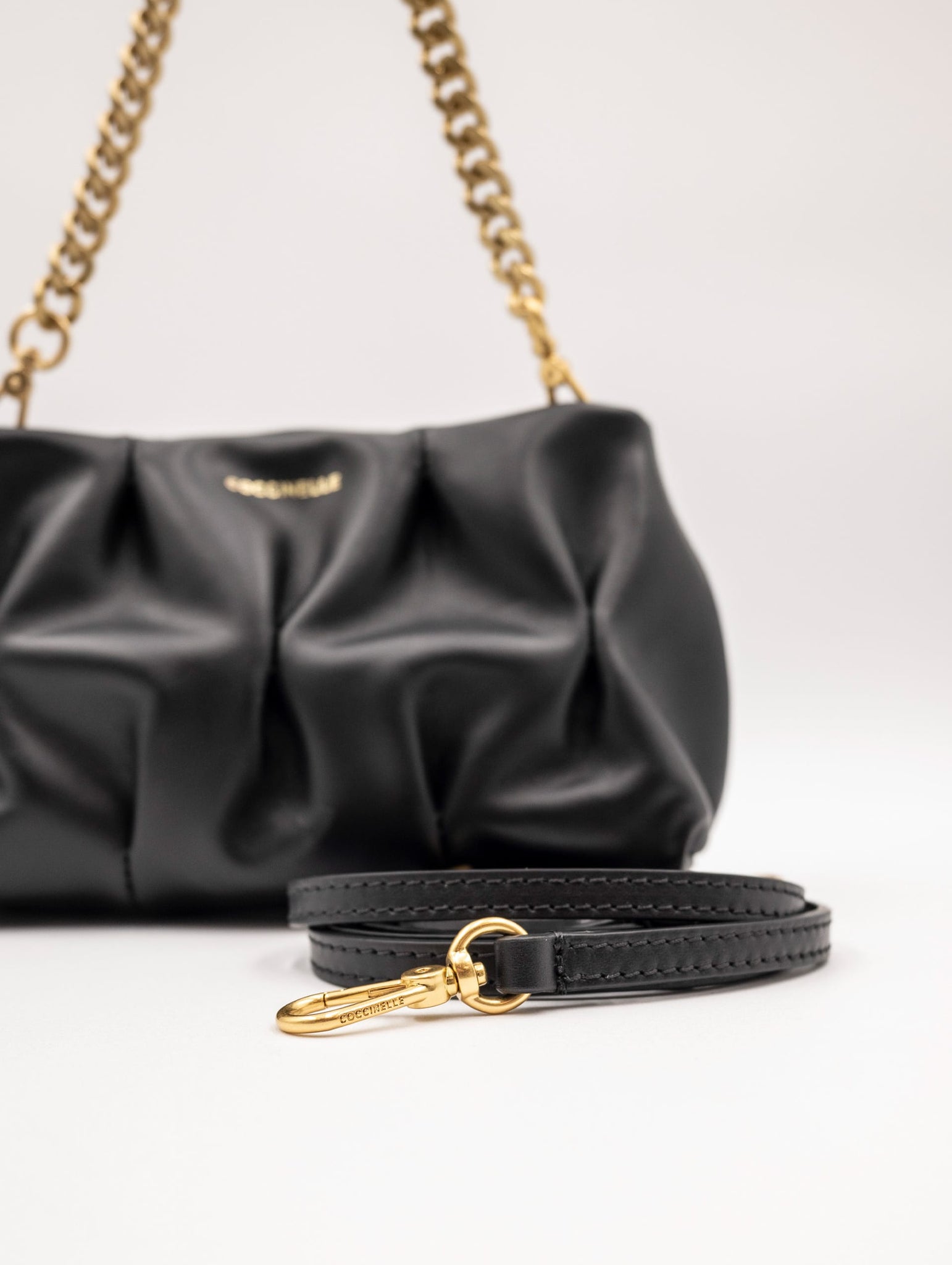Minibag Coccinelle Ophelie in Pelle Goodie Nero